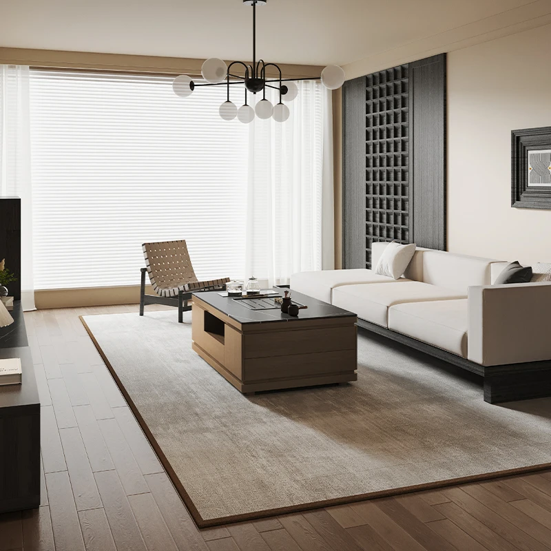 New Chinese-style solid wood rock slab Kung Fu tea table Modern simple multi-functional small apartment living room integrated h