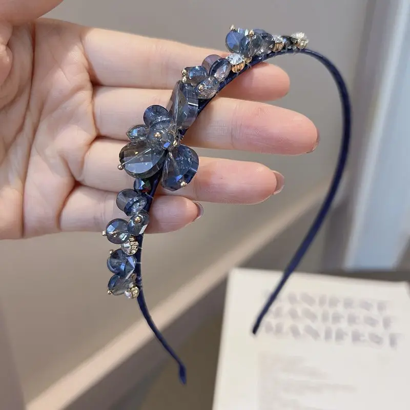 Baroque Crystal Fairy Hair Band Women Exquisite Rhinestone Gemstone Flower Princess Hair Accessories Wedding Diamond Headdress