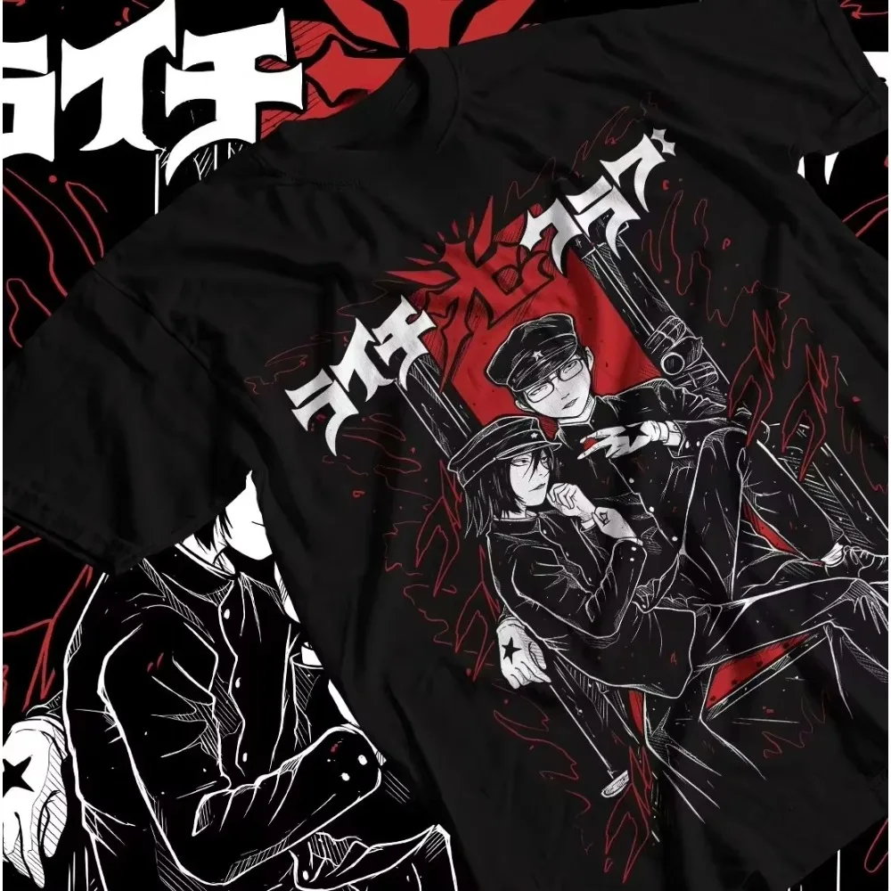 Camiseta gráfica de anime Litchi Hikari Club, estilo vintage lavado, gótico, manga, Harajuku, unisex, oversize, de algodón, manga corta