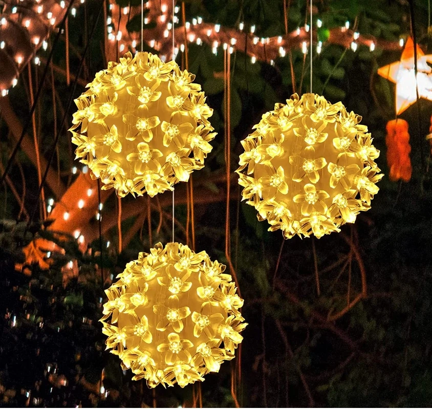 led cherry blossom ball light holiday Christmas decorative atmosphere colored lamp decoration often bright with flash ball light