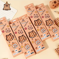 12Pcs/Set kawaii Capybara Pencil Cartoon HB Wooden Lead Pencils student Drawing Writing Pencil School Stationery Supplies