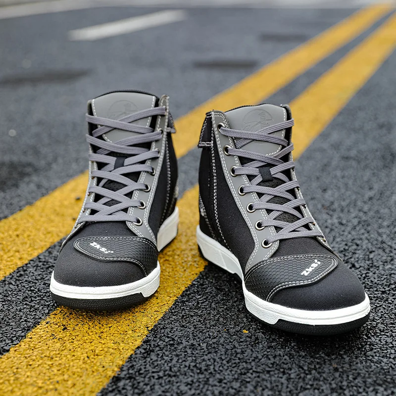 Man Motorcycle Boots Fashion Breathable Anti Slip Men's Motorbike Shoes Motocross Anti-fall Motos Ankle Length Short Boot