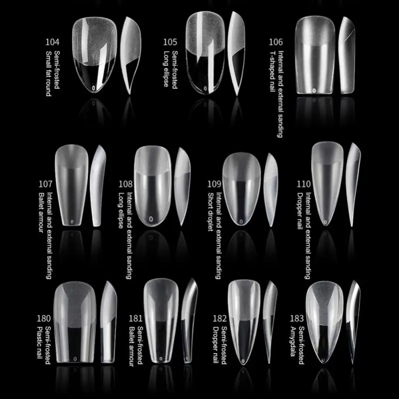 네일 가짜 팁 몰드 퀵 빌딩 몰드 팁, 네일 듀얼 폼, 핑거 익스텐션 네일 아트, UV 빌딩 UV 젤 도구
