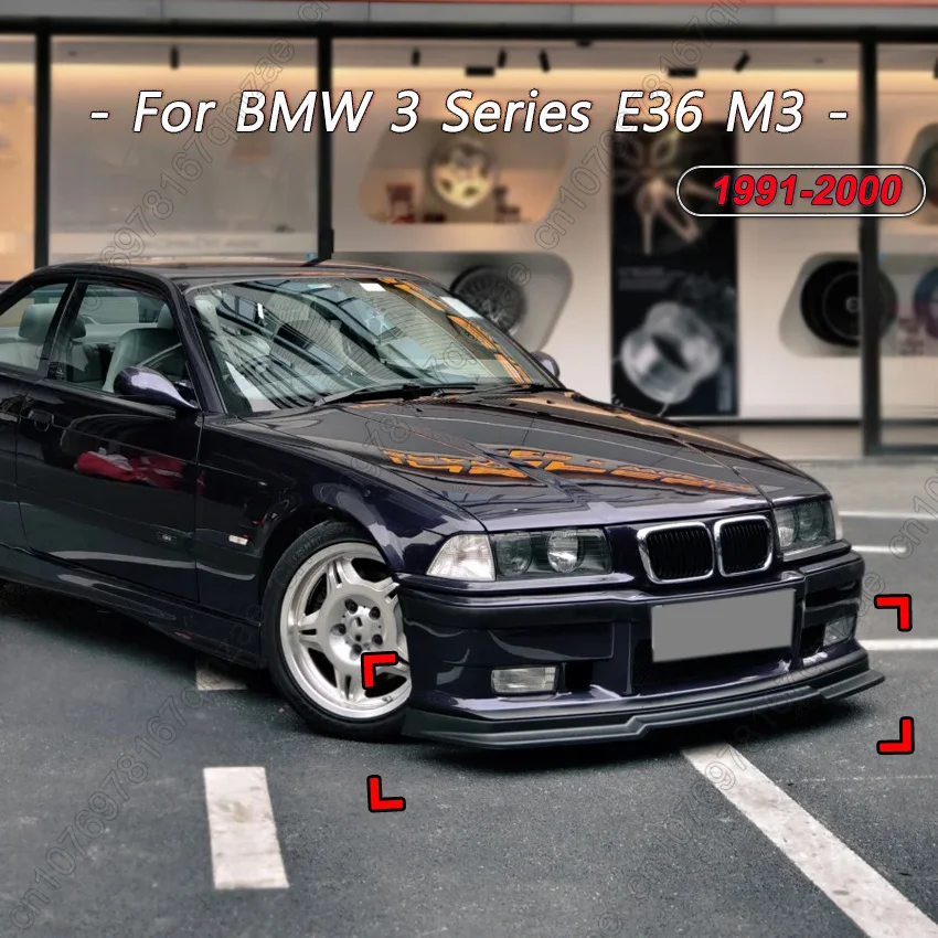 Спойлер переднего бампера JDM Style, глянцевый черный, для BMW 3 серии E36 1991-2000, накладка под бампер, защита, тюнинг-комплект
