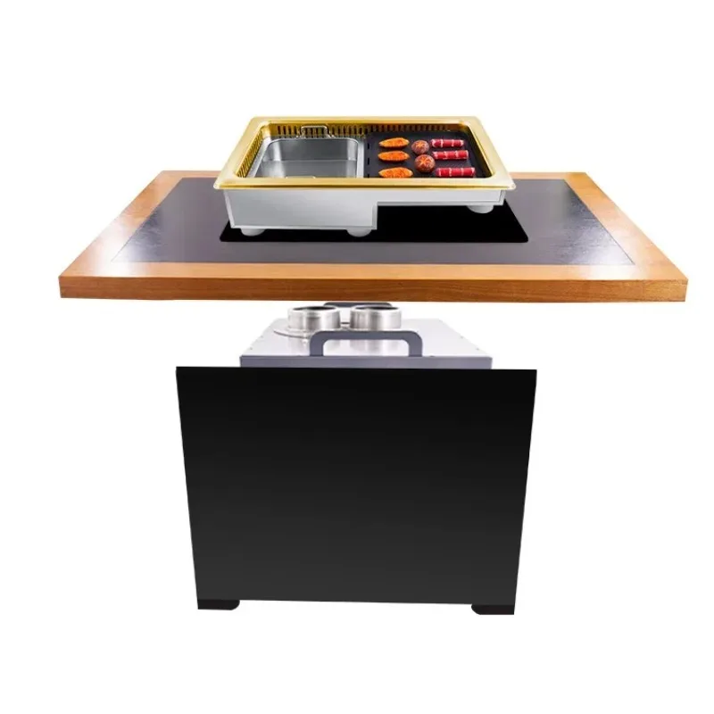 Hot Selling Restaurant South Korea Grill Table Smokeless Hot Pot Table
