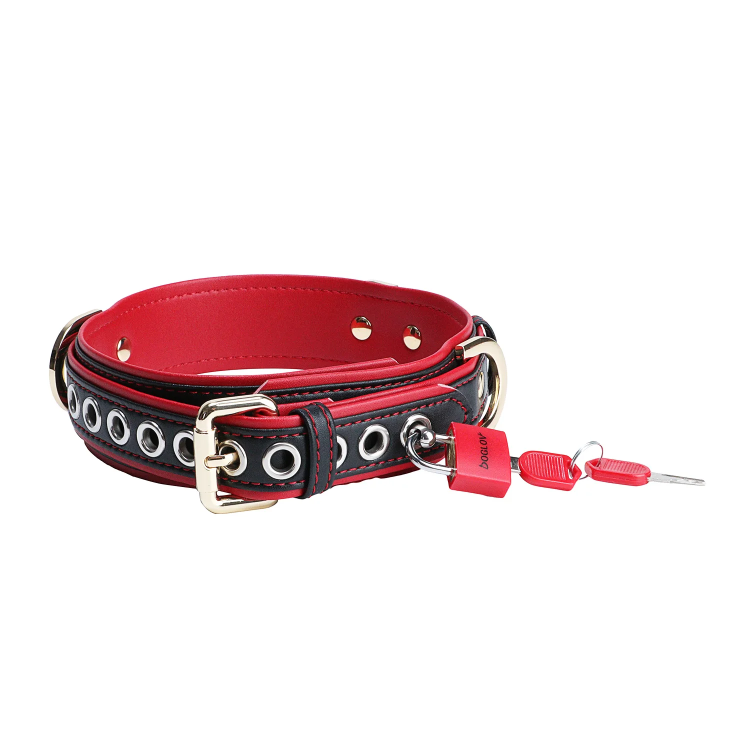 DOGLOV Adjustable PU Leather Restraint Collar Band Bondage  Leather Stainless Chain Punk BDSM Toy Male/Couple Flirting Binder view 2