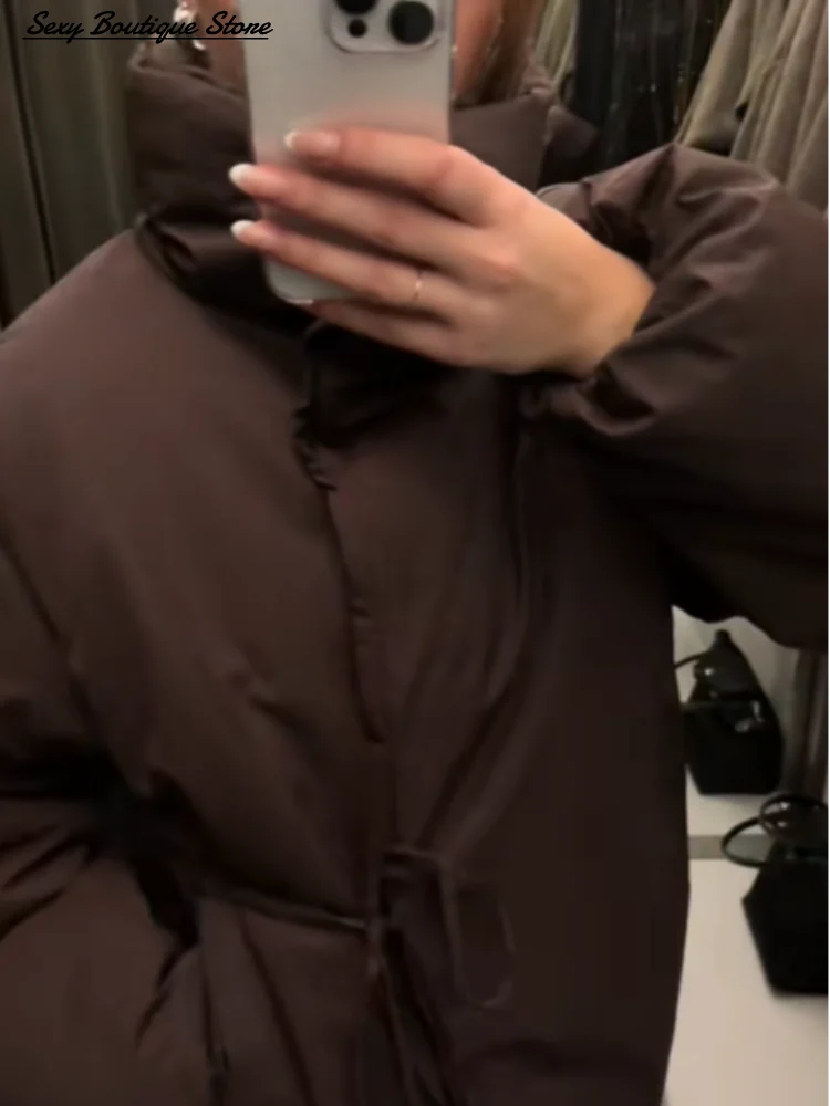 الشتاء الدافئة البخاخ المرأة أسفل سترة رشاقته واحدة الصدر القطن معطف مبطّن عالية طوق الدانتيل يصل أبلى 2025 معطف سيدة جديدة #3