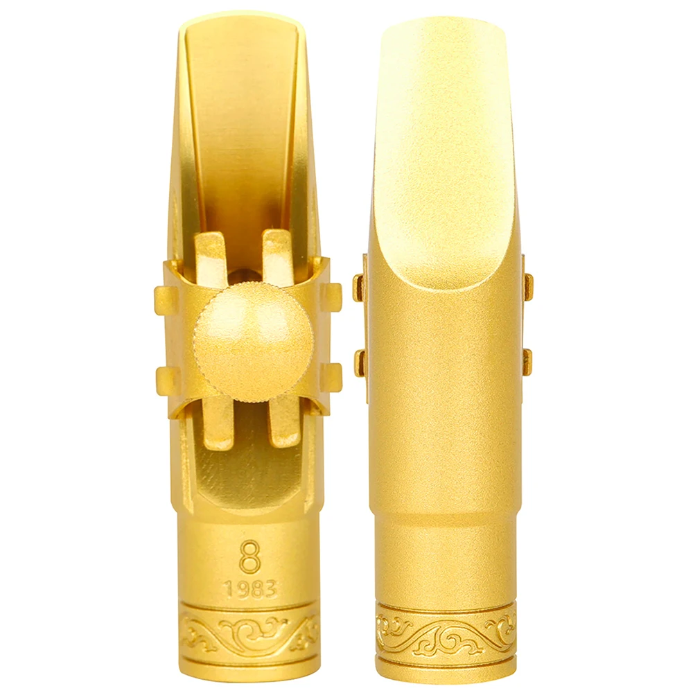 قطعة فم سوبرانو ساكسفون مطلية بالذهب قطعة فم ساكس نحاسية مقاس 5 6 7 8 قطع غيار وملحقات أدوات النفخ الخشبية #3