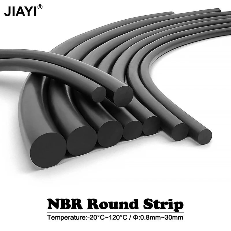 Zwart massief nitrilrubber strip hoge temperatuur O-ring snoer NBR afdichting pakking inkeping afdichting dia 0,8 mm/0,9/1/1,5/2/3 ~ 10 mm