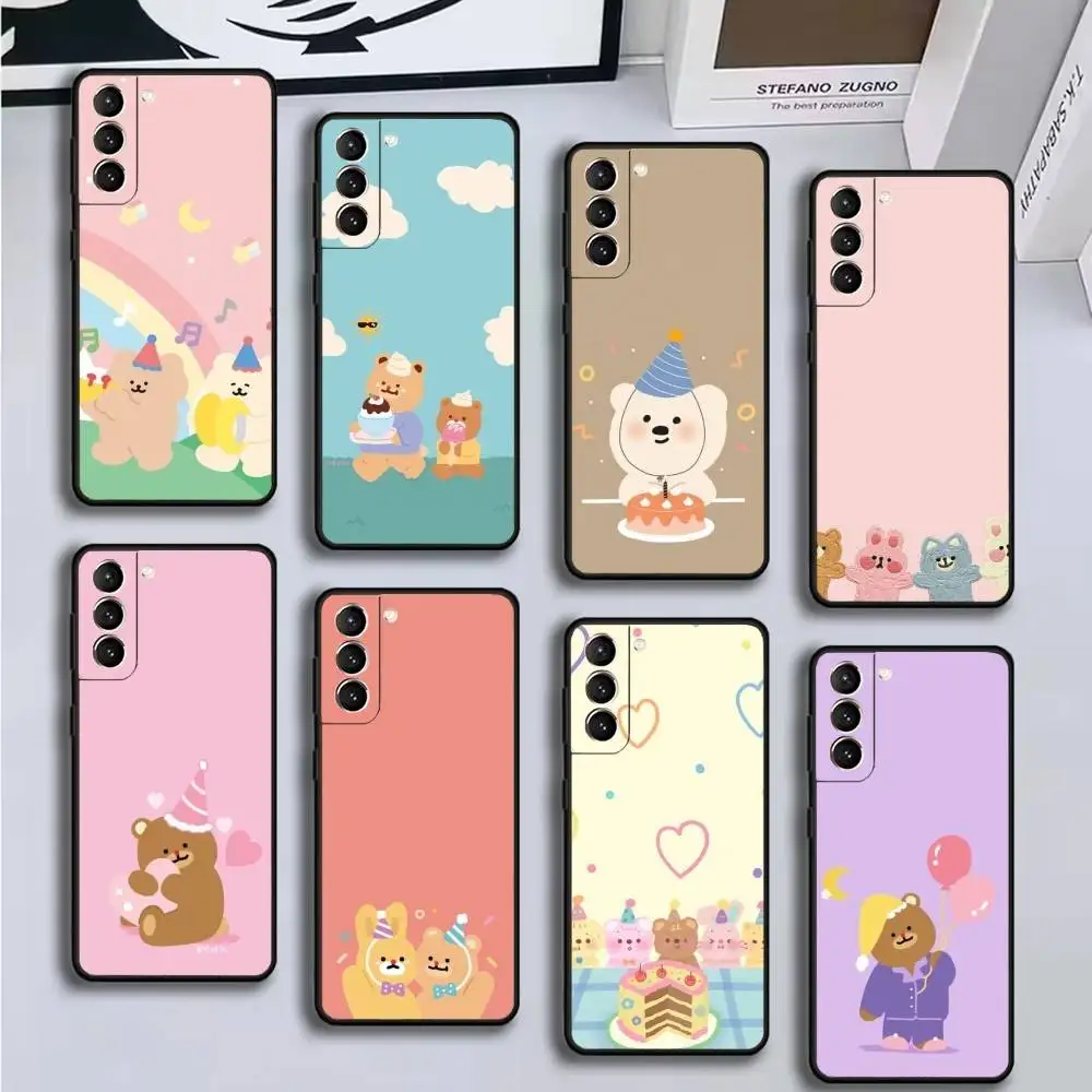 

Bear's Birthday Party Phone Case For Samsung GalaxyA13,21s,22,31,32,52,53,71,72,73,Soft Black Cover
