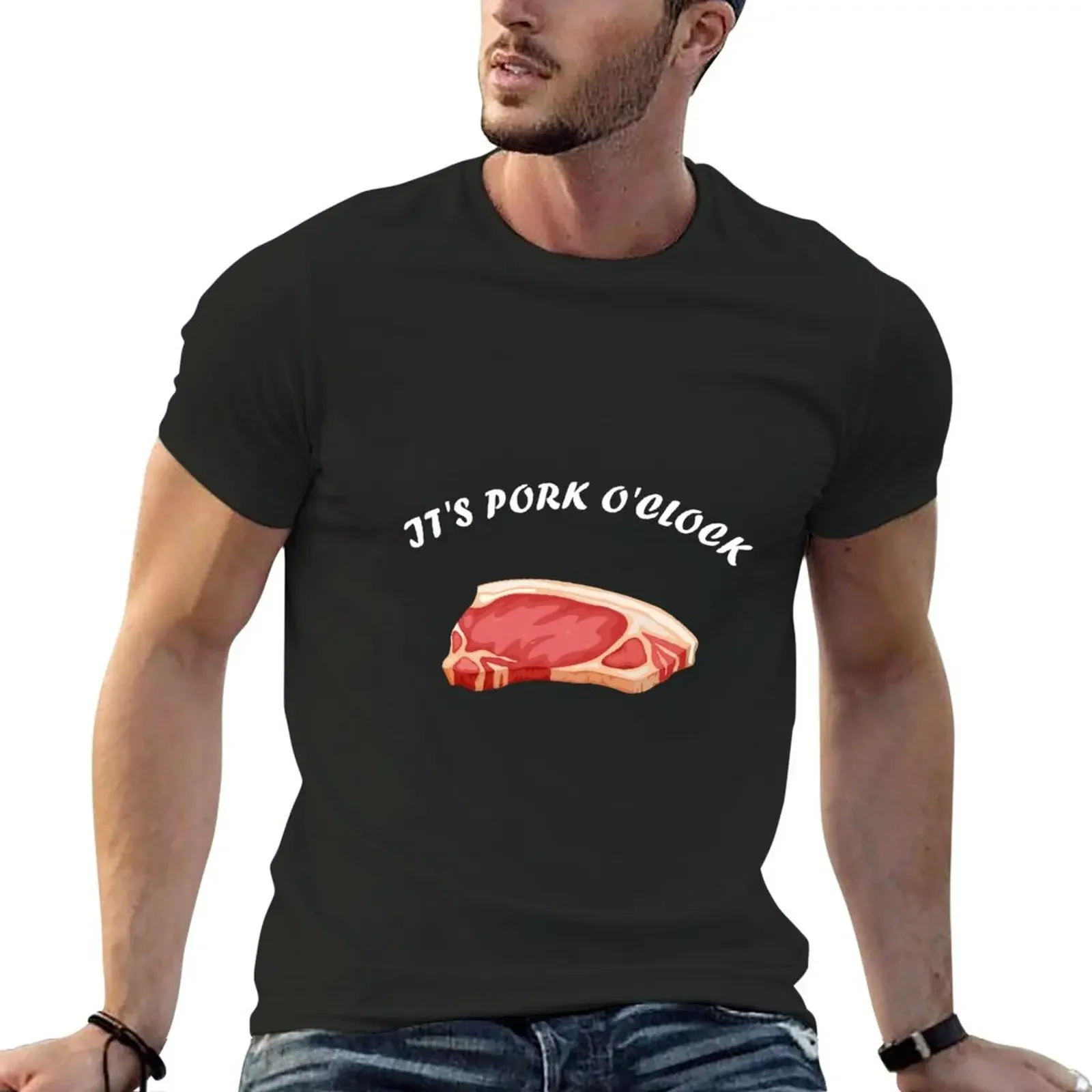 Harald Baldr It's Pork O'Clock T-Shirt Short sleeve tee animal prinfor boys vintage men graphic t shirts