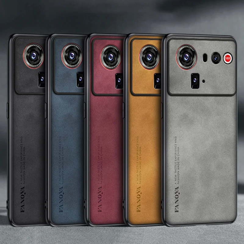 EUCAGR Für Nubia Z80 Ultra Luxus PU Leder Telefon Fall Für ZTE Nubia Z80Ultra 5G Zurück Abdeckung Silikon Stoßfest volle Schutz