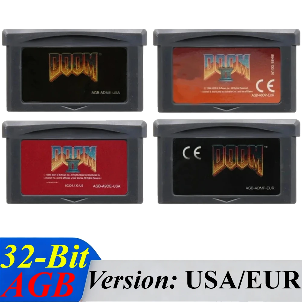 Image of EUR/USA DOOM I & II GBA Spielmodul 32-Bit AGB USA/EUR Version für GameBoy Advance SP Retro Classic Shooter