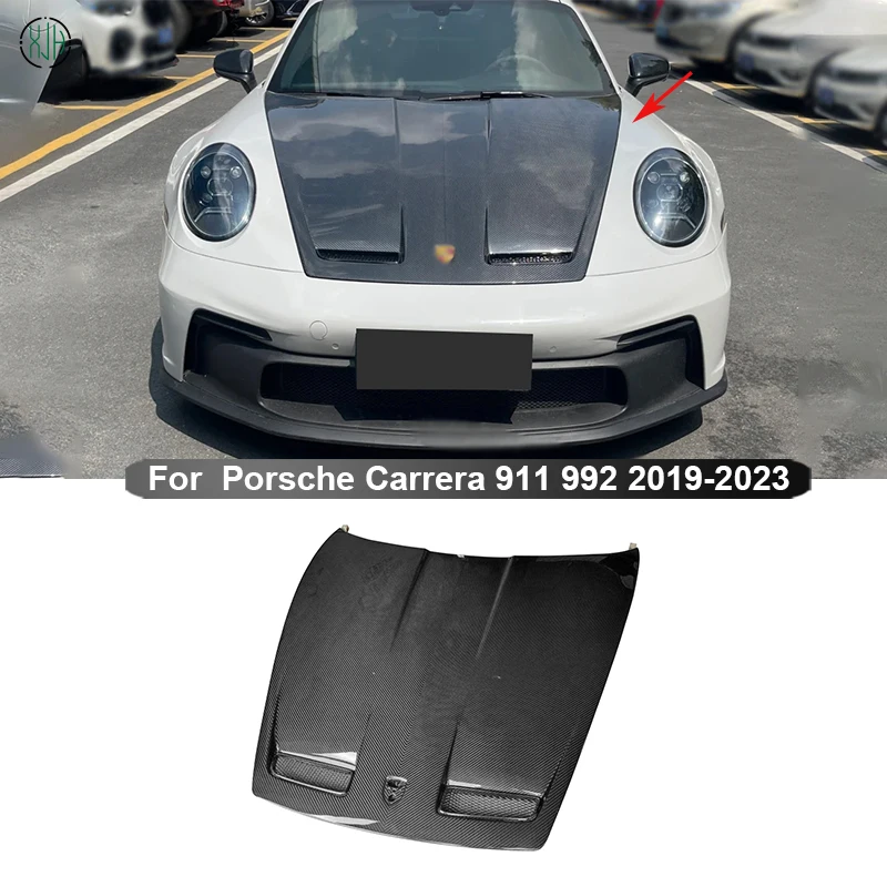 GT3 Style For Porsche Carrera 911 992 2019-2023 Carbon Fiber Car Front Bumper Engine Hood Bonnet Vent Cover Parts Body kit