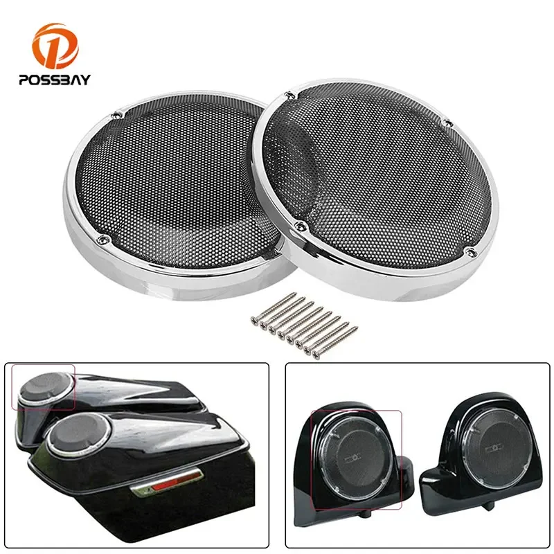 6.5 Inch For Harley Motorcycle Accessories Round Speaker Saddlebag Mesh Grills Cover Lower Vented Fairing