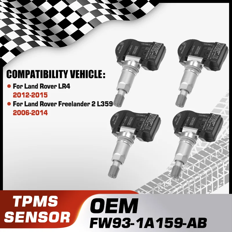 

Car TPMS Tire Pressure Monitor Sensor System For Land Rover LR4 2012-2015 Land Rover Freelander 2 L359 2006-2014 FW93-1A159-AB