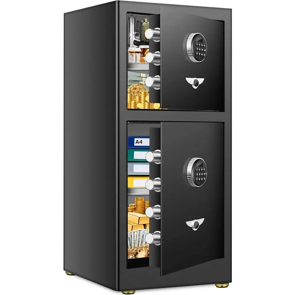 35.4 Tall XL Double Door Security Safe with Hidden Compartment, Digital Keypad & Dual Alarm for Home or Office
