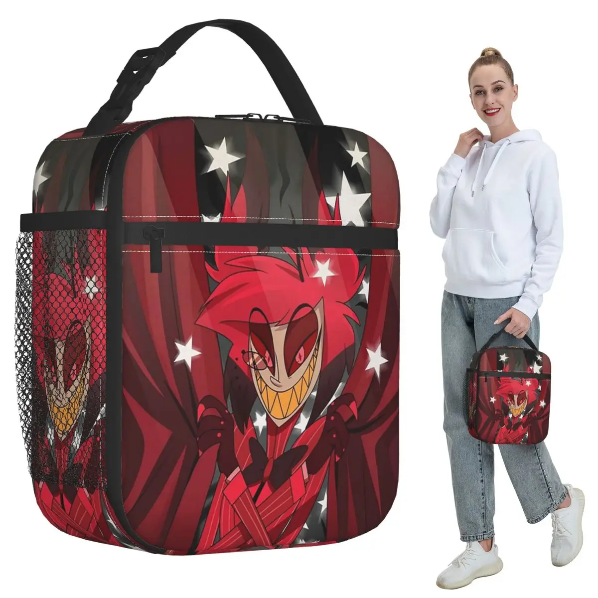 

Alastor The Show Begins Insulated Lunch Bag for Women Office Cooler Thermal Food Box Tote Leakproof Lunch Boxes Container