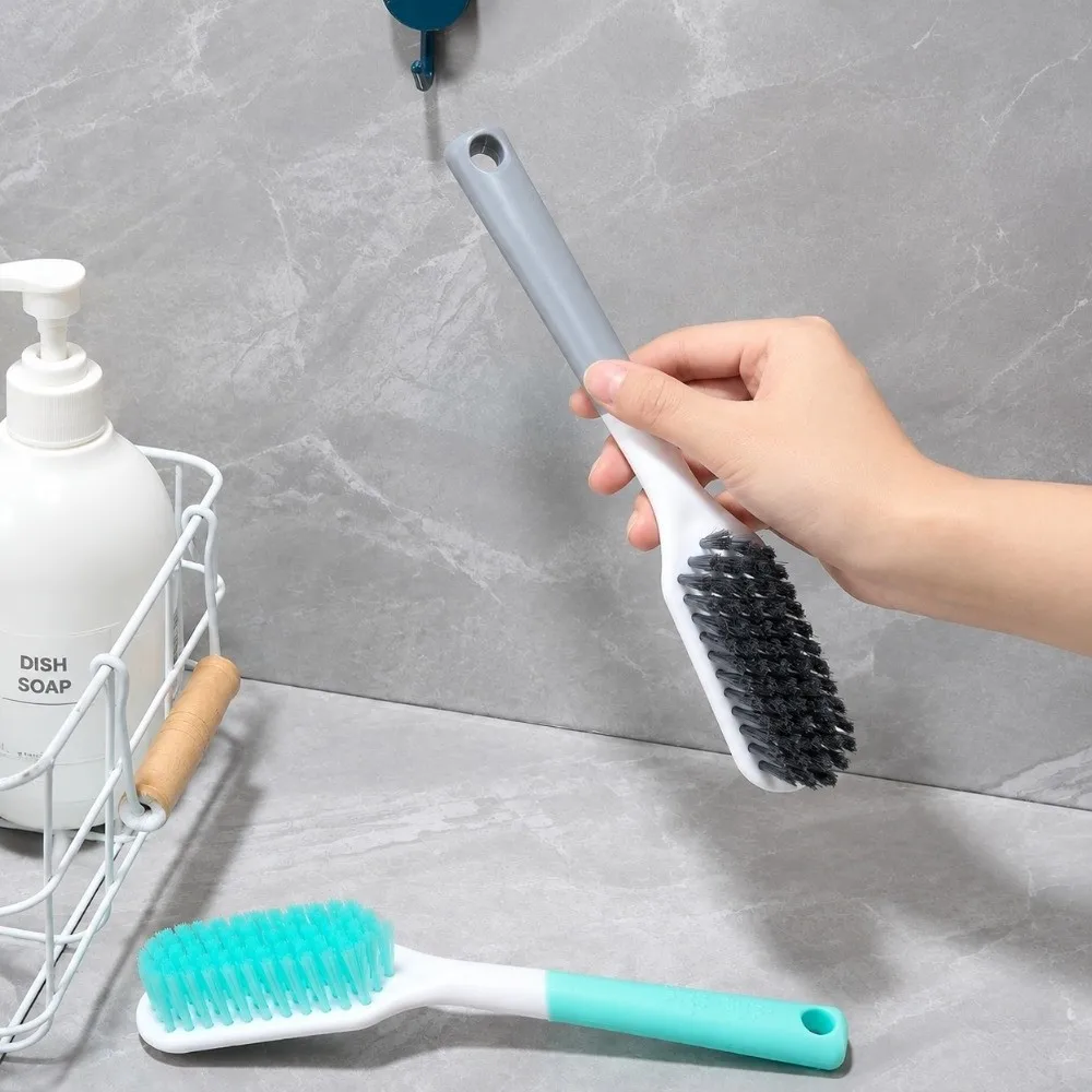 Durable Long-Handle Cleaning Brush Ergonomic Grip Stain Removal Hard-Bristled Brush Scrub Brush Kitchen & Bathroom