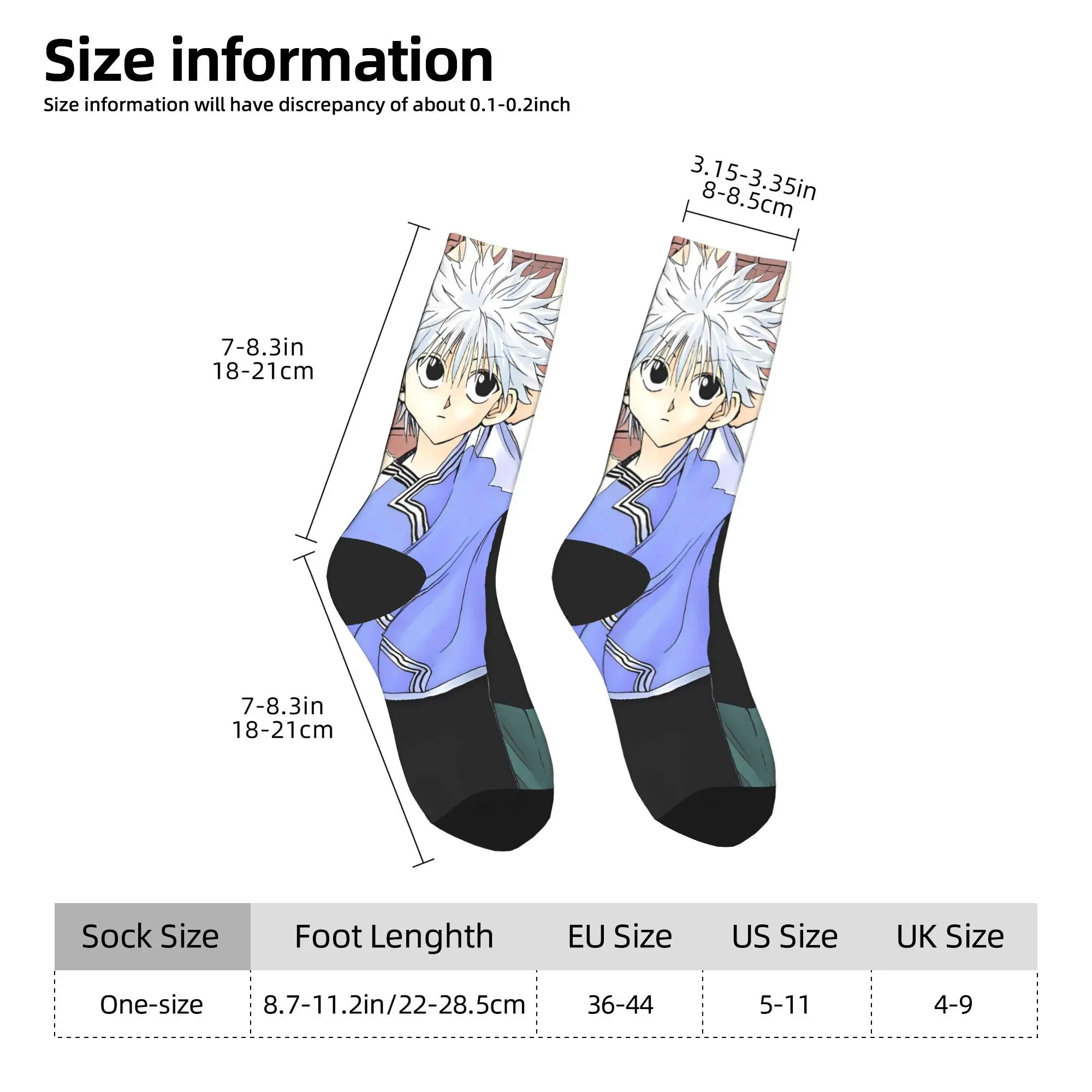 جوارب Gon X Killua-HXH جوارب جرافيك غير قابلة للانزلاق للبالغين جوارب رجالية قابلة للتنفس للشتاء والترفيه والتسلق