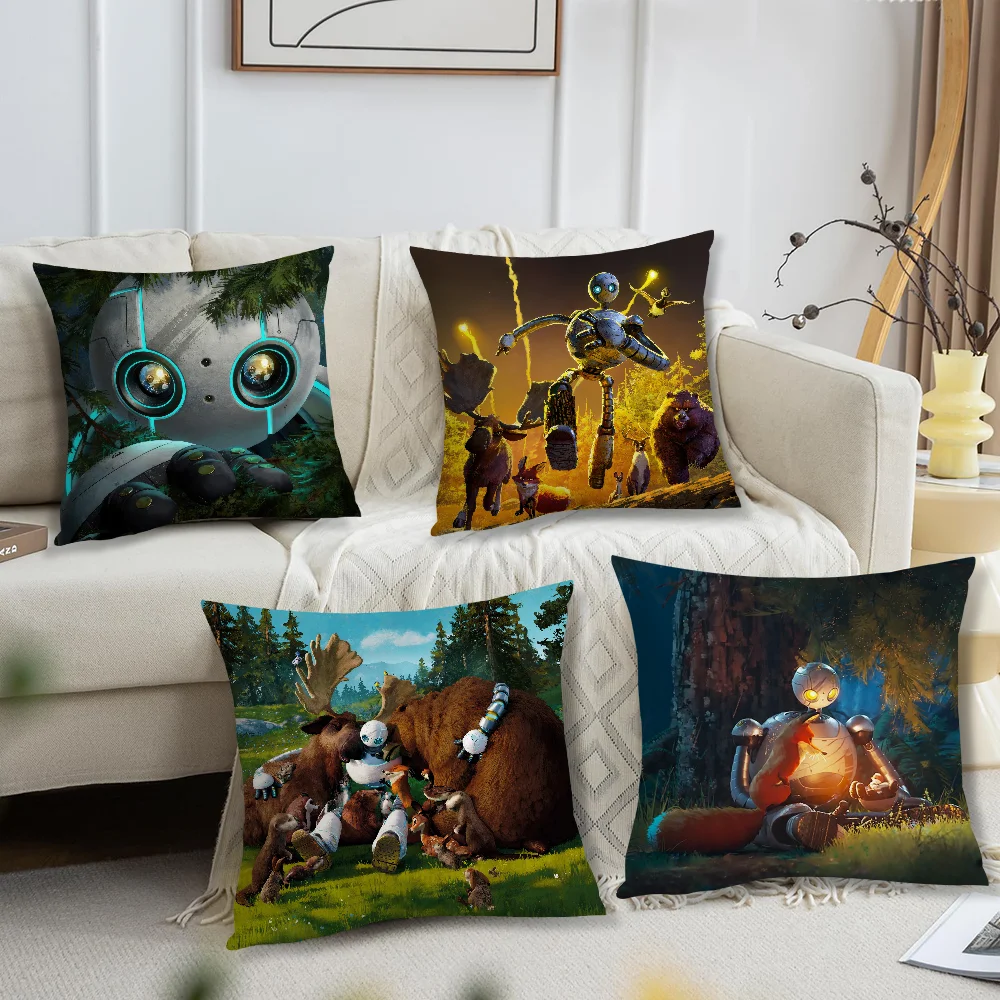 Movie W-Wild R-Robot Pillow Case Living Room Sofa Cushion Cover Suitable For Home Bedroom Room Decoration