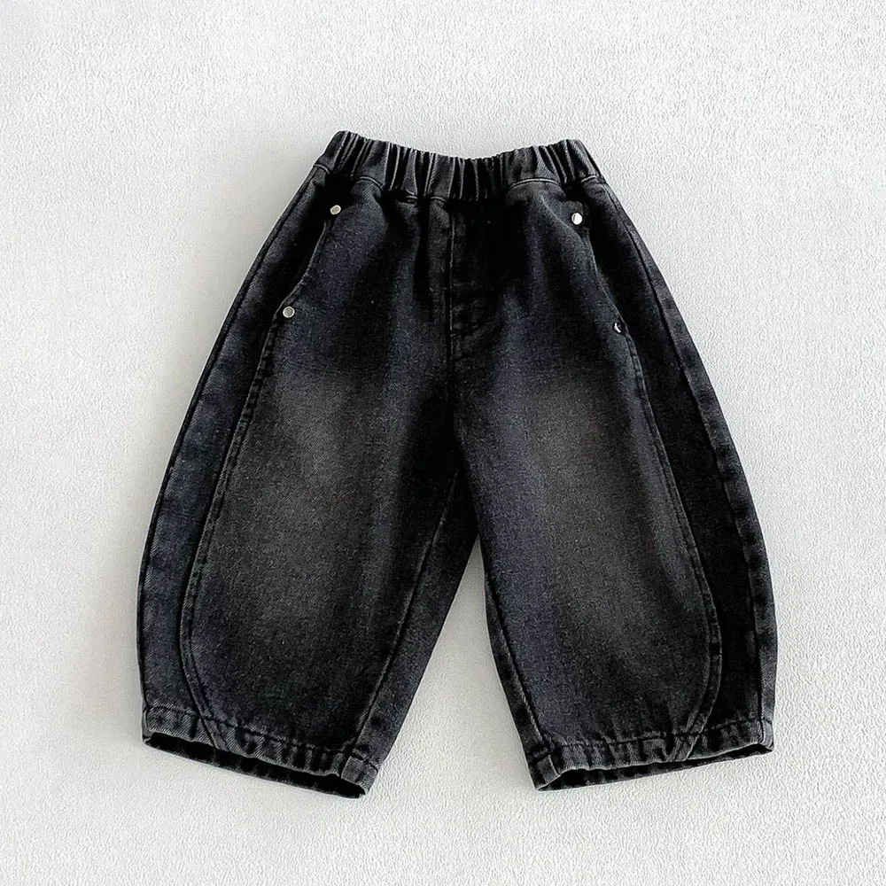 Children's Boy Jeans Solid Color Autumn New Arrival Children Clothing Back To School Kids Denim Pants For Boys  -125