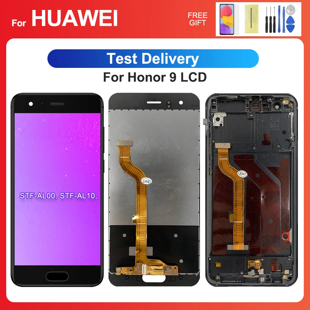 Dla HUAWEI Honor 9 5.15 \'dla Honor9 STF-AL00 AL10 TL10 L09 wyświetlacz LCD ekran dotykowy Digitizer zamiennik