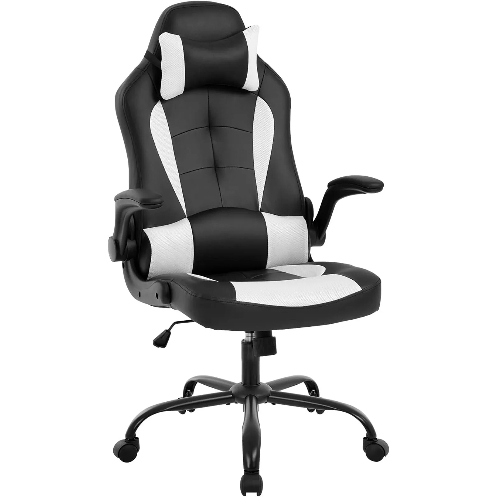 US PC Gaming Chair Ergonomic Office Chair Computer Desk Chair with Armrests Headrest and Lumbar Support High Back PU Leather