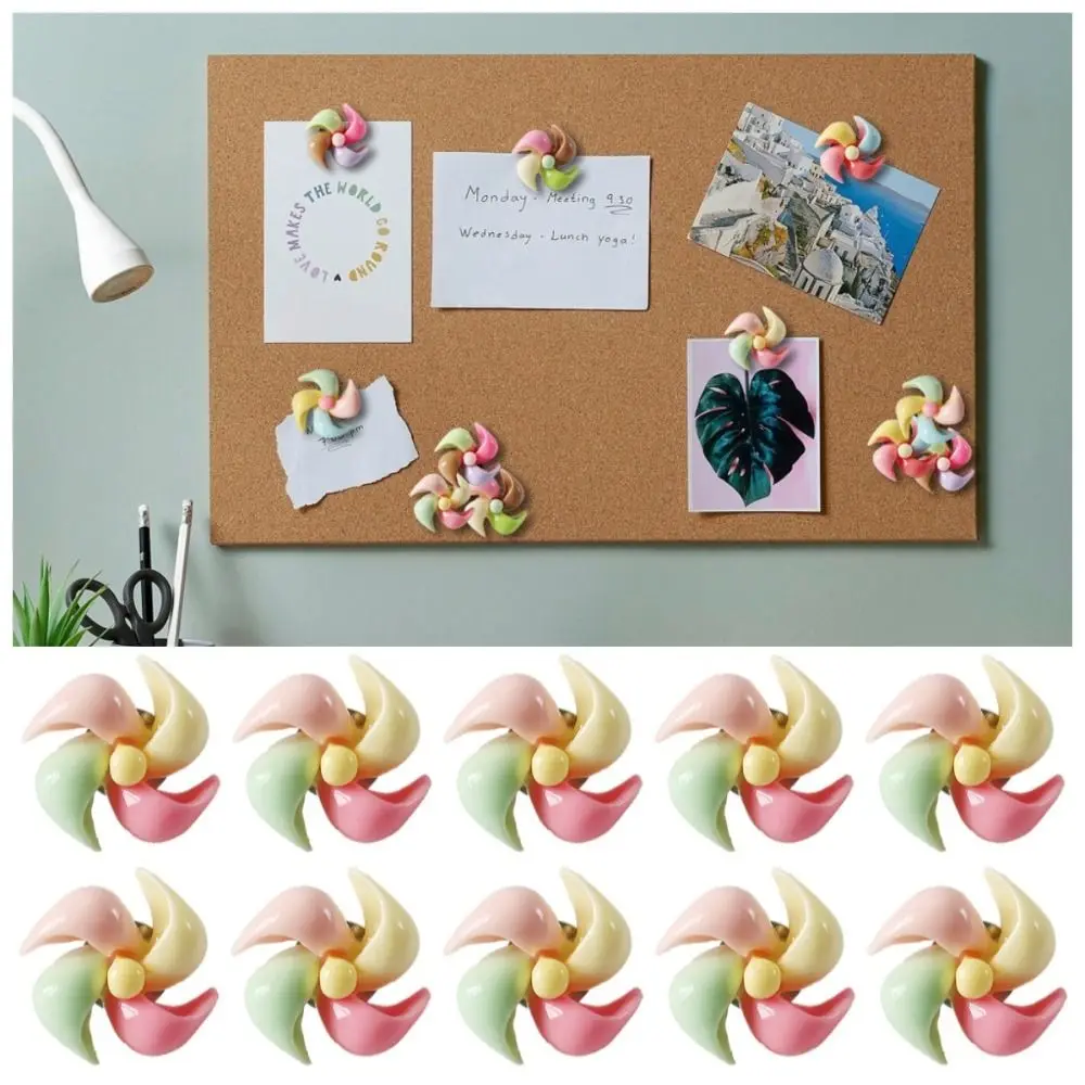 10/20/30 шт. креативные кнопки в форме ветряной мельницы DIY многоразовые цветные кнопки для ветряной мельницы с коробкой 3D декоративные шпильки настенные маркеры