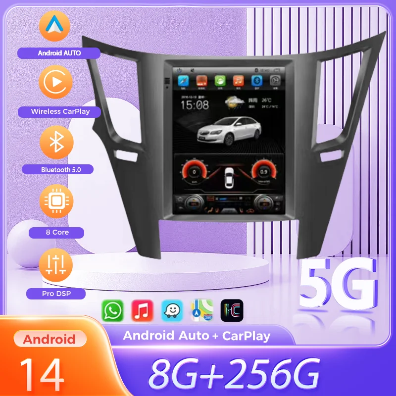 

10.4" Android 13 PX6 8G 256GB Car Player For Subaru Legacy Outback 2009-2014 Car GPS Navi CarPlay Head Unit DSP Stereo
