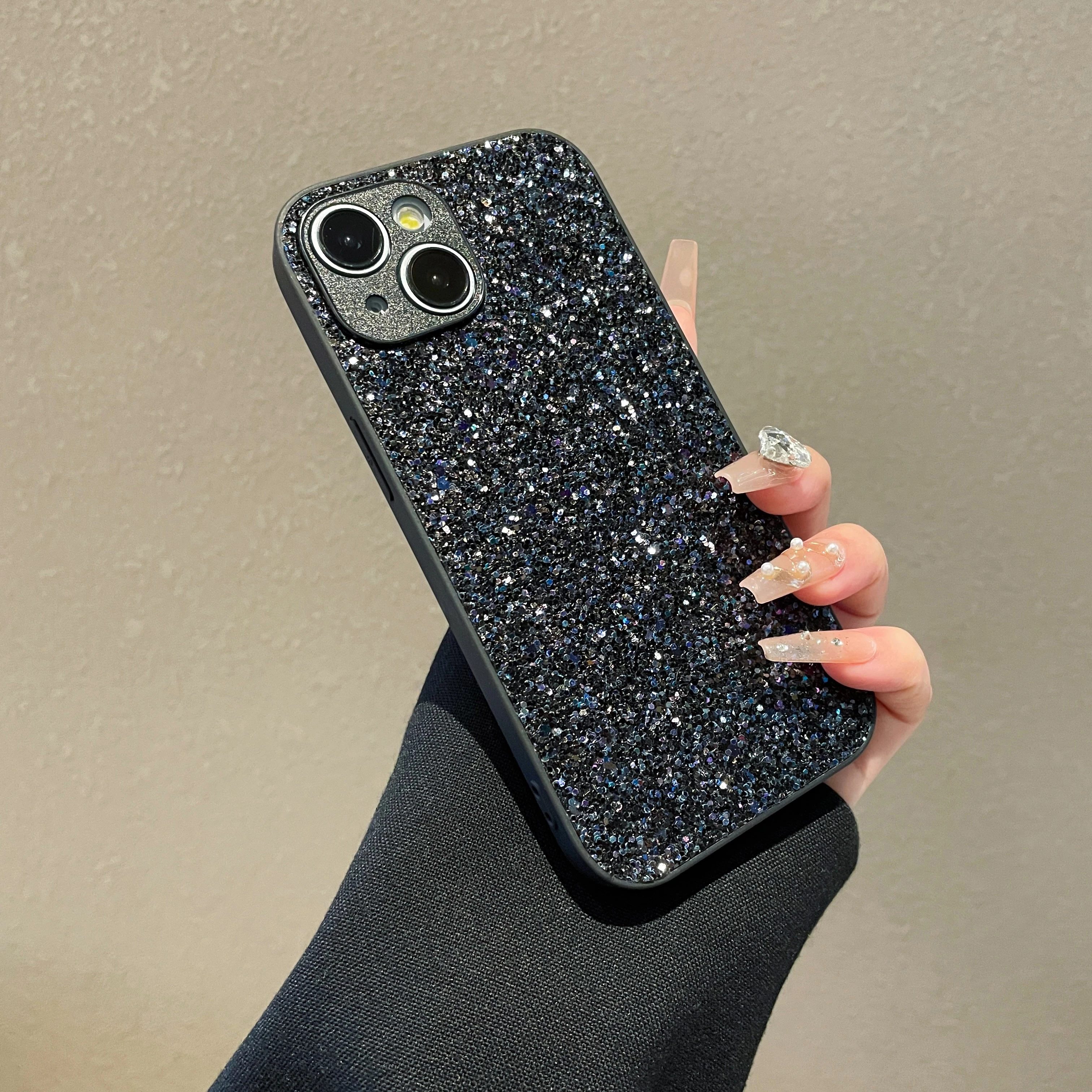 Luxo bling glitter caso de telefone para iphone 17 16 15 14 13 12 11 pro max plus 17air 16e vogue macio diamante capa escudo protetor