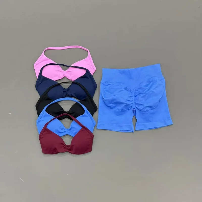 2 Piece Sports Set Women Push Up Bra Gym Quick Dry Top Butt Lift Fitness Shorts Breathable Yoga Wear Running Workout Tracksuits