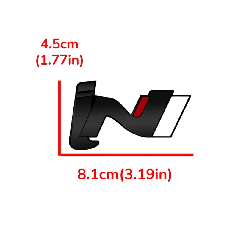 Alloy Rear Trunk Sticker Badge for Hyundai N Logo IX35 I20 I30 I10 I40 Accent Tucson Kona Elantra Car Front Grille Emblem Decals - view 3