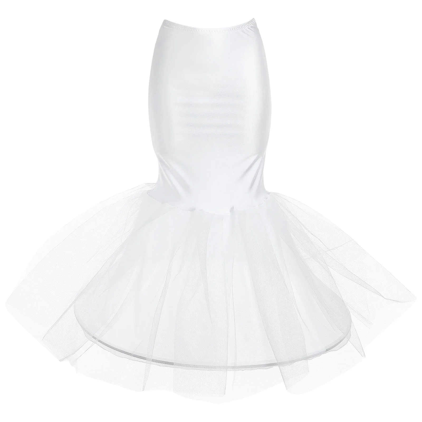 

Mermaid Wedding Petticoat Underskirt for Women Hoop Skirt Elastic Waist Dress Bridal Ball Gown Costume Party Veil