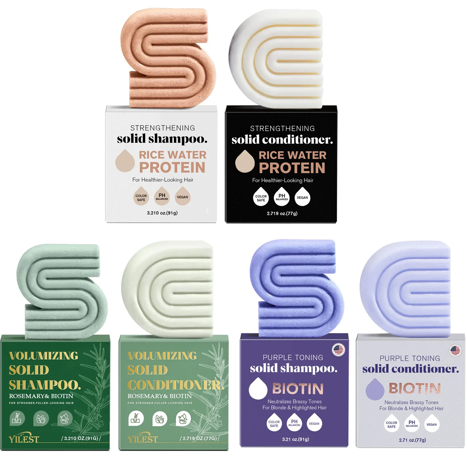 شامبو وبلسم الأرز (1-3 قطع). صابون صلب يعزز النمو ويقوي الشعر وينظف فروة الرأس ويحارب القشرة.