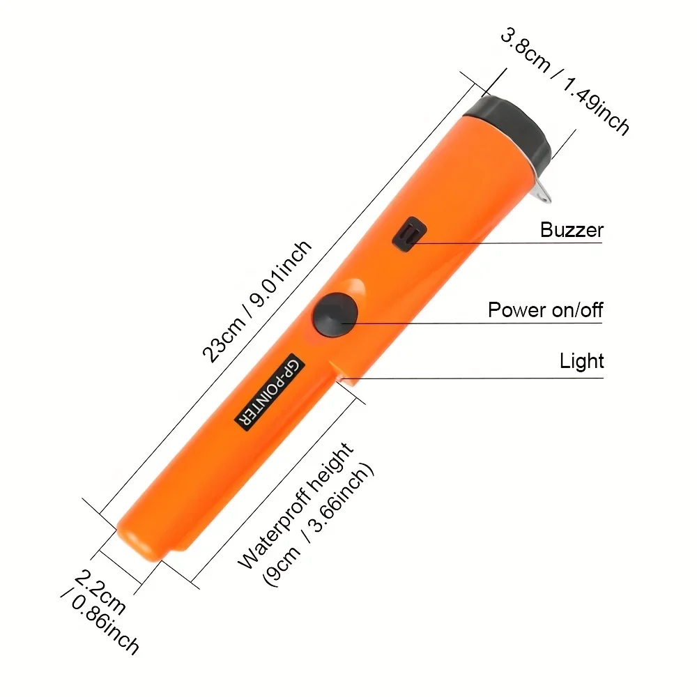 Nowy, wysokiej jakości ręczny wykrywacz metali GP-pointer Wodoodporny pręt pozycjonujący wykrywający za pomocą bransoletki LED Lights