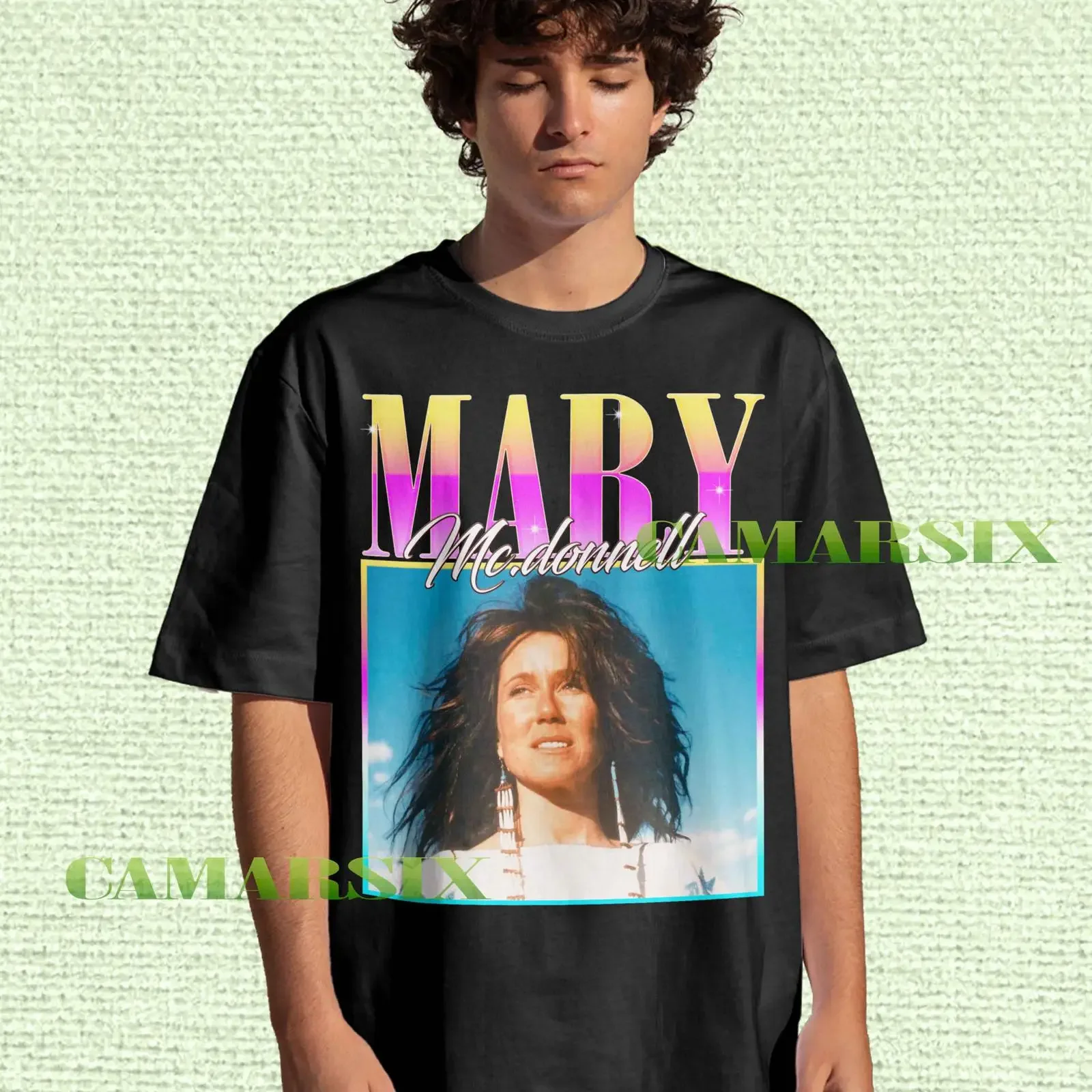 Vintage Mary McDonnell Bootleg T shirt 90s Retro Style Fan Casual  vintage Washed streetwear Top For Everyday Wear Comfortable