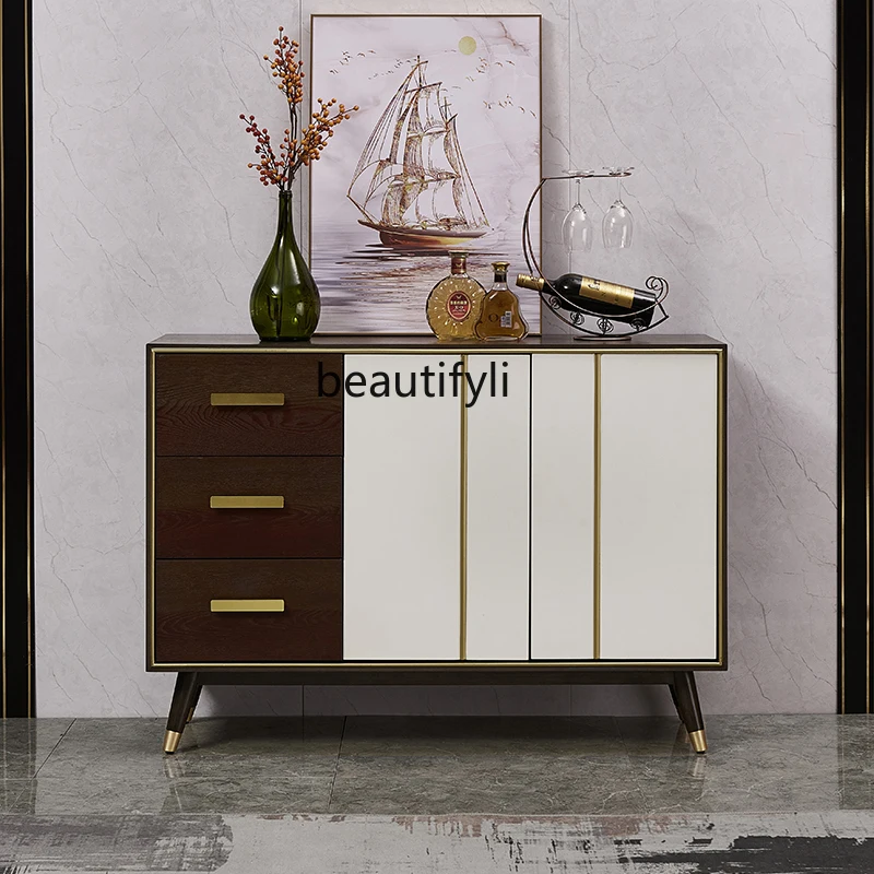 Light Luxury Sideboard Cabinet Modern Minimalist Nordic Restaurant Tea Cabinet Partition Decoration Entrance Cabinet