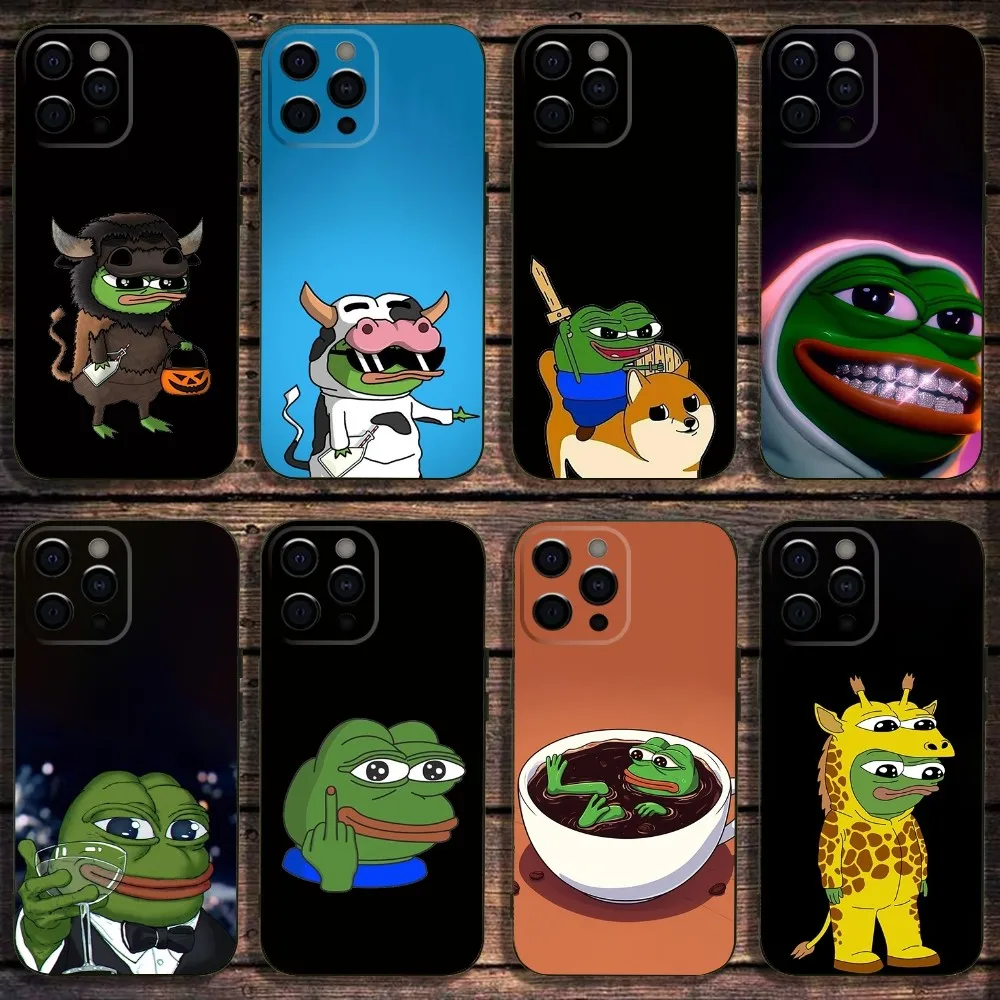 

Sad Frog P-Pepe Funny Phone Case For iPhone 16,15,14,13,12,11,Pro,X,XS,Max,XR,Plus,Mini Soft Black Cover