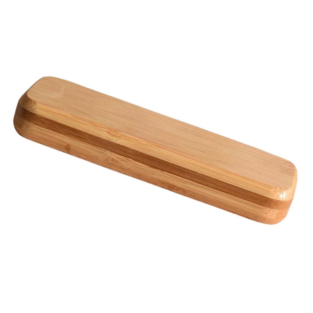 

1pc Bamboo Stationery Pen Box Elegant Single Pen Case Office Pen Box Gift Pencil Case Pen Storage Box