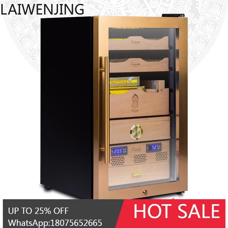 MJY Cigar Constant Temperature and Humidity Refrigerated Household Cedar Wood Bracket Cigar Cabinet