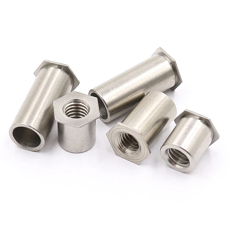 304 Edelstahl Durchgangsloch Sechskant-Nietbolzen Nietmutternsäule Nietbolzen M2 M2,5 M3 M3,5 M4