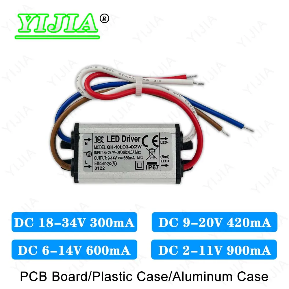 

3W 5W 7W 8W 9W 10W LED Driver DC 18-34V 9-20V 6-14V 2-11V 300mA 420mA 600mA 900mA Lighting Transformers For 3-10W Power Supply