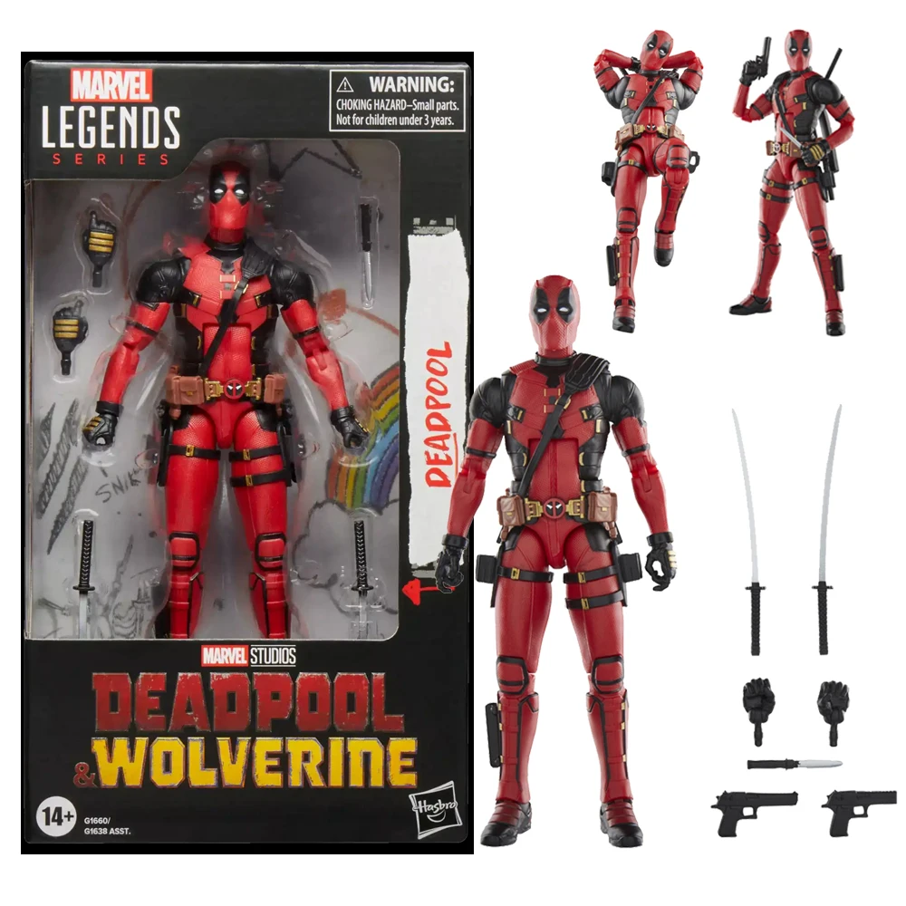 

Коллекционная 6-дюймовая фигурка Hasbro Marvel Legends Deadpool, Deadpool и Wolverine для взрослых 14 лет и старше G1660