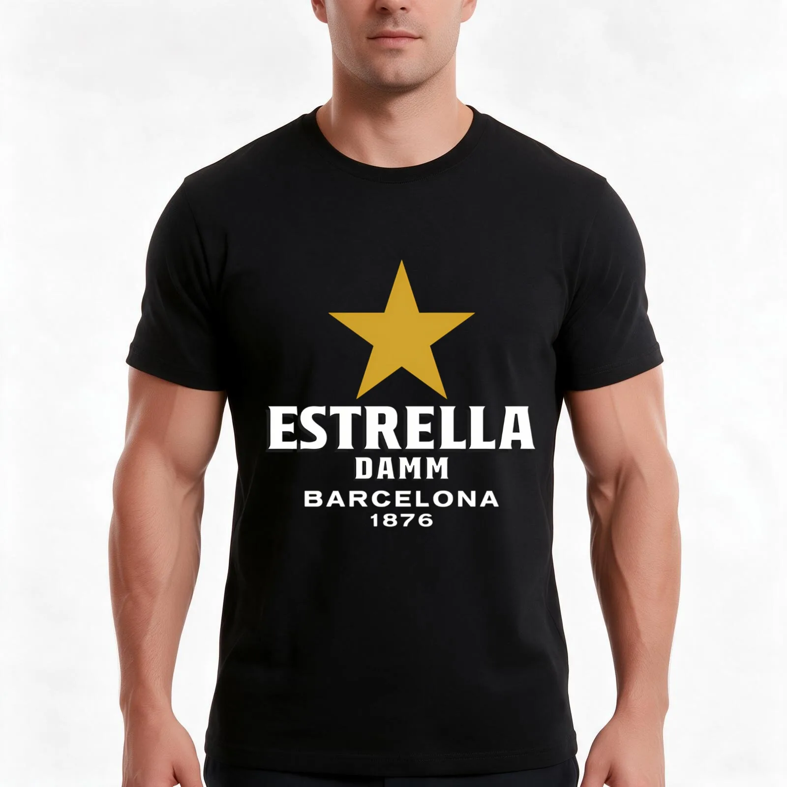 Estrella Damm Beer T-Shirt Summer Casual Cotton Tee Oversized Streetwear Tops Vintage Graphic Print Loose Fit Short Sleeve