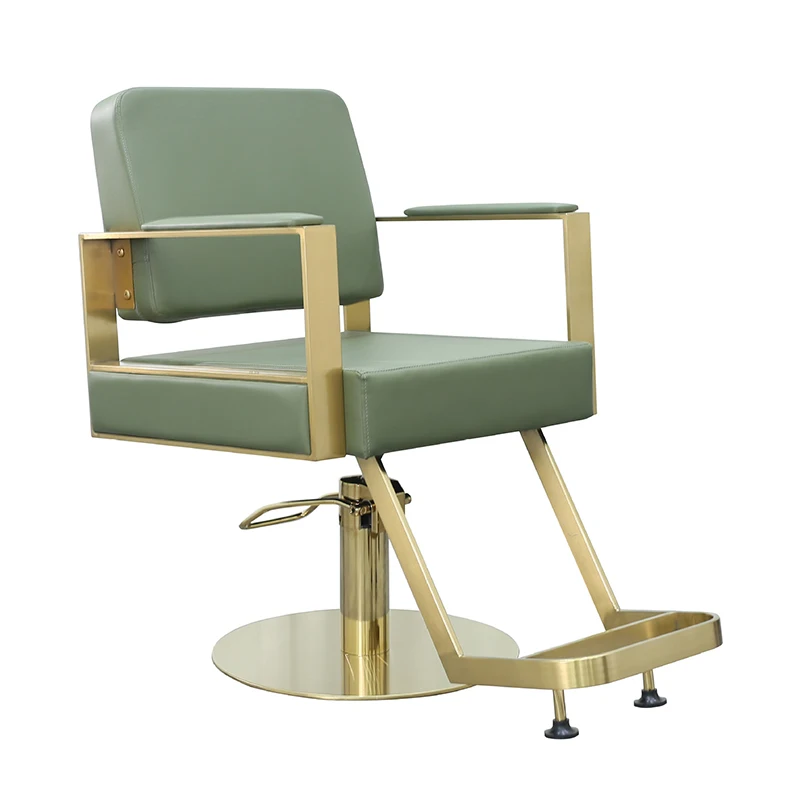

kr-Wholesale Barbershop Furniture Small Round Base Hairdressing Salon Chair Modern Luxury Adjustable Rotation Barber Chair！