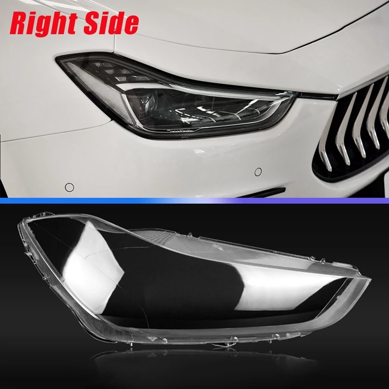 1 Pair Left+Right For Maserati Ghibli 2014-2022 Car Headlight Lens Cover Headlamp Lampshade Front Light Shell Cover