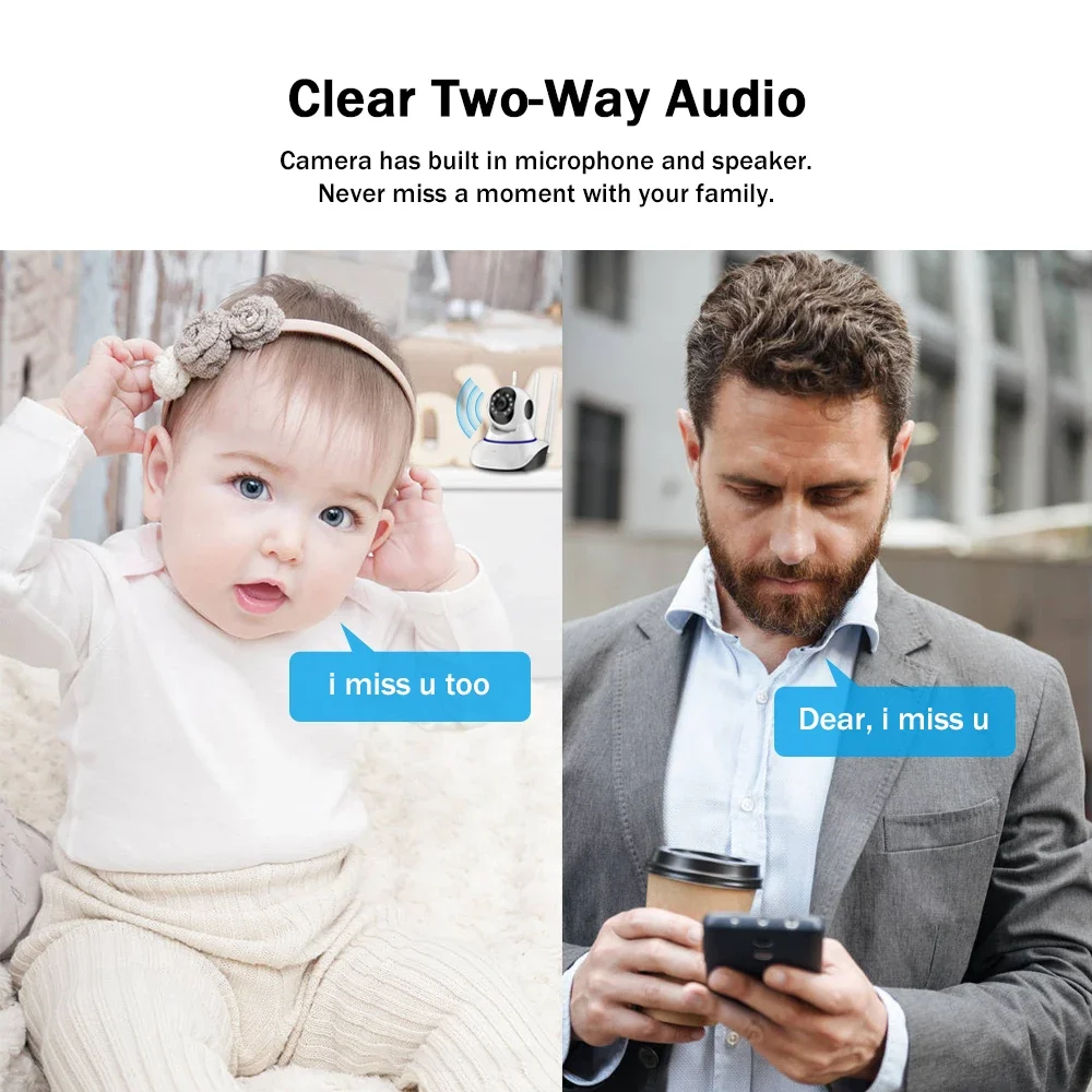 AZISHN Indoor Baby Mini Body Auto Tracking Wifi 1080P Câmera