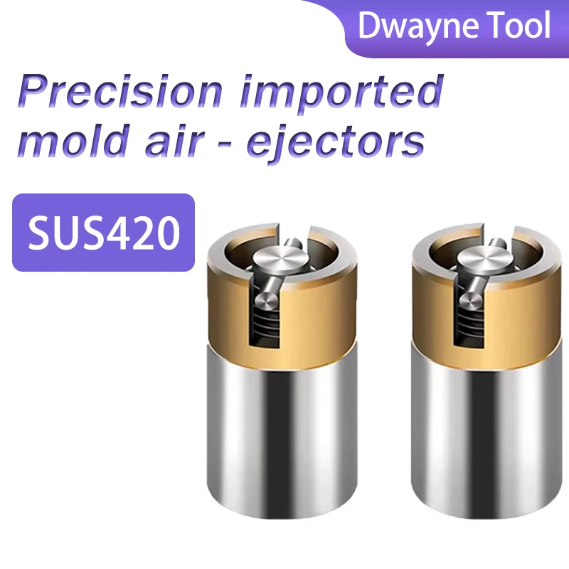 

Pneumatic Ejector Pin Air Valve for Injection Mold - Stainless Steel Venting Pin to Prevent Sticking, for Vacuum Demolding Air