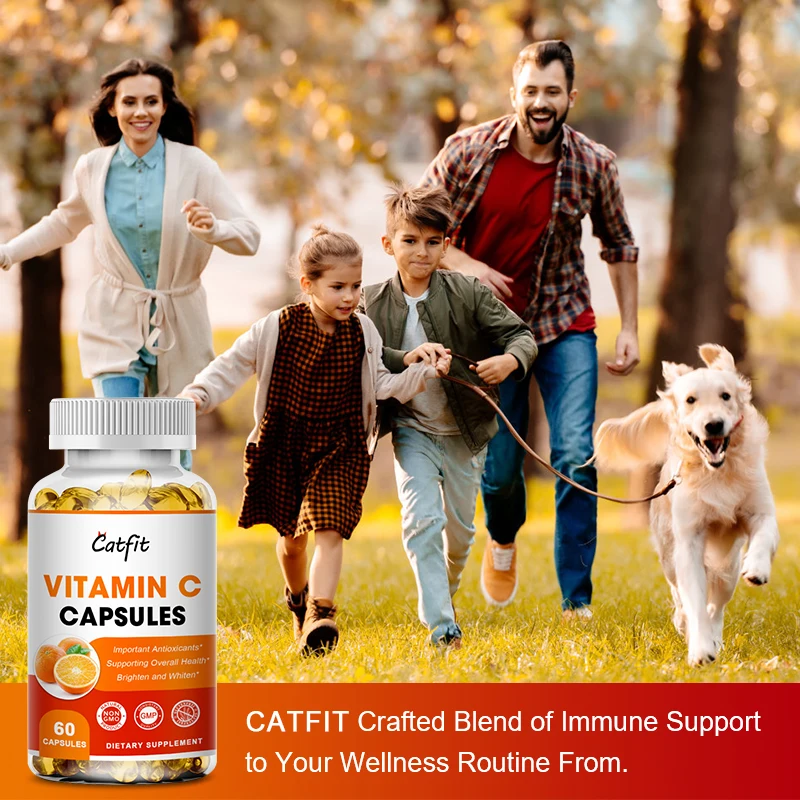 Catfit Vitamin C Capsule Immune System Support & Skin Health & Antioxidant Protection Skin cracking Care Health Food